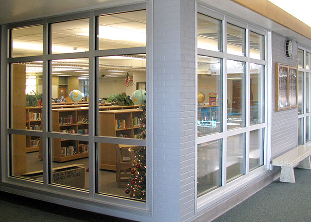 90 Degree Glass and Framings at North Layton School | SAFTI FIRST