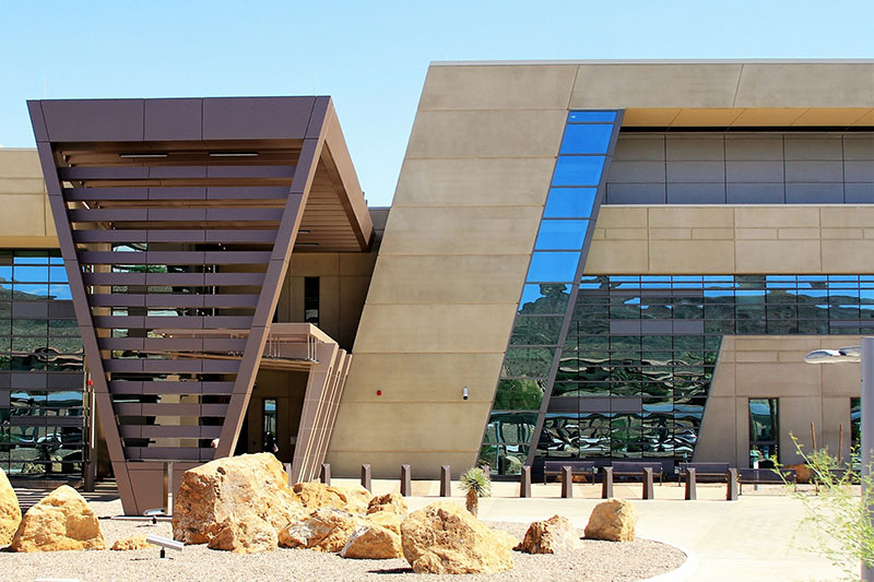 GPX Blast fire resistive blast curtain wall system up to 2 hours (exterior); SuperLite II-XL 60 and 120 in GPX Architectural series wall framing (interior)